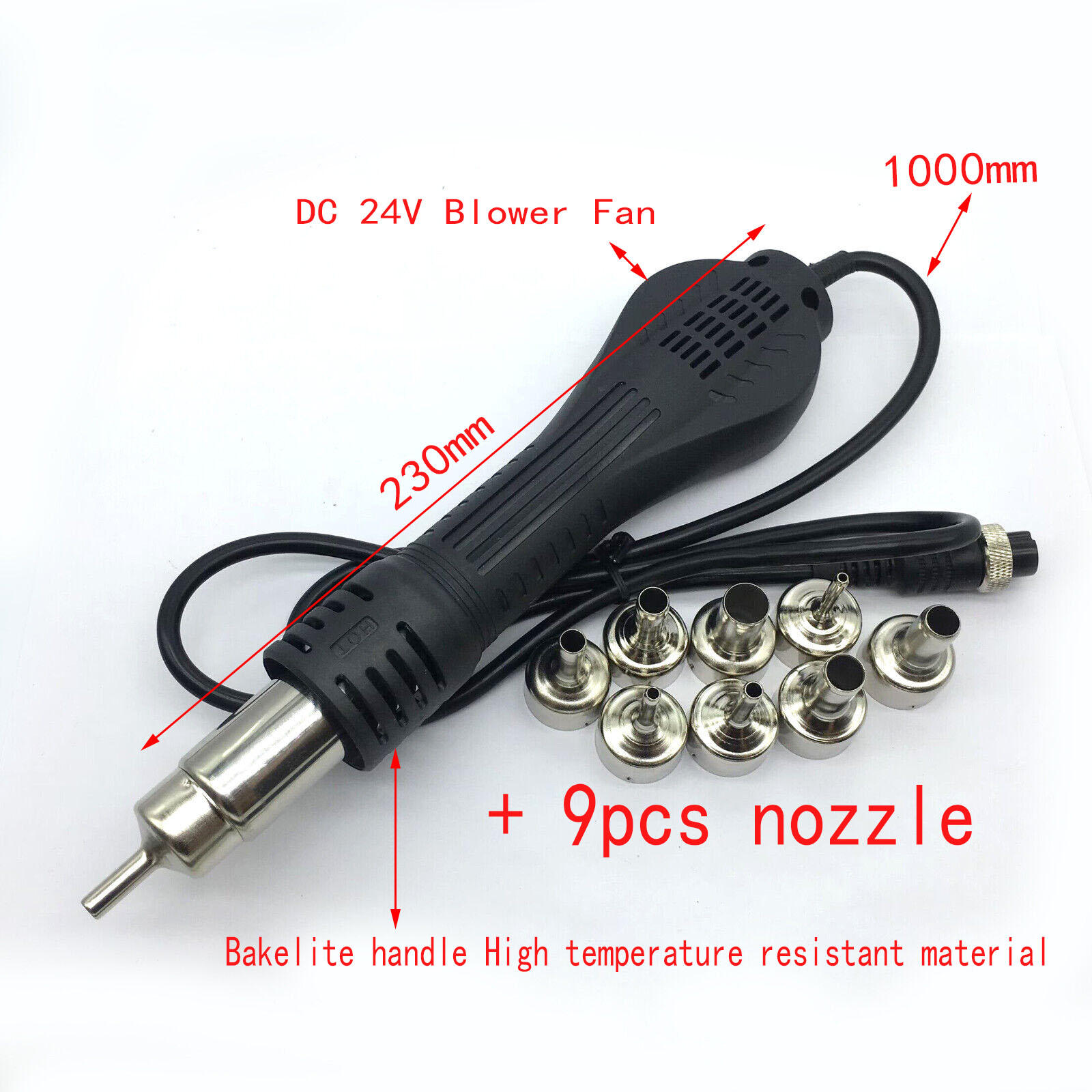 Hot Air Station 858 - ปืนความร้อน AC 110V, ปืนเป่าลมร้อนจับ DC24V หัวฉีดพัดลมสำหรับ858