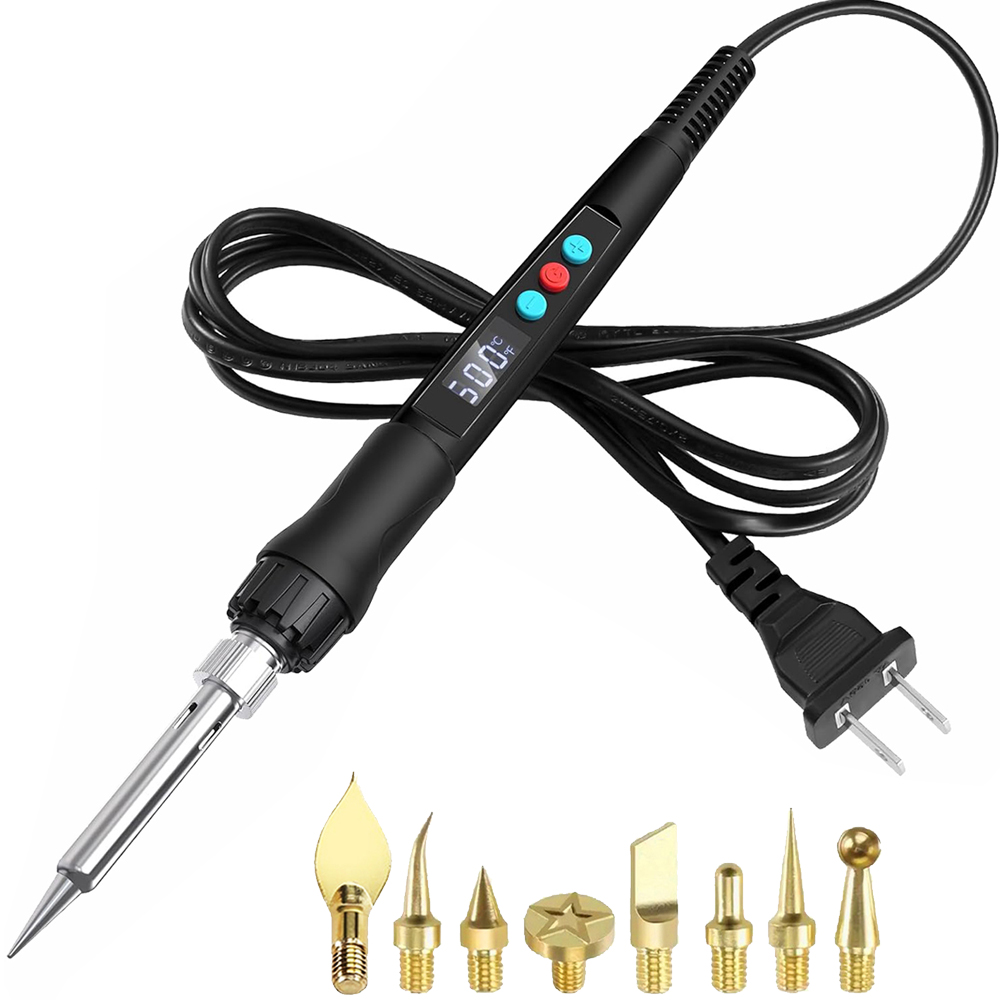 Electronics Repair Kit With Soldering Iron - ความร้อนแทรกอ่อนนุชเหล็กเคล็ดลับ Hot Melt ความร้อนชุดเครื่องมือใส่หัวแร้งบัดกรี 3D การพิมพ์ปรับเปลี่ยนการตกแต่งด้ายทองเหลืองฝัง