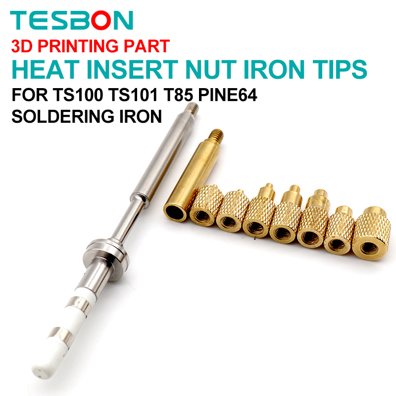 Electronics Repair Kit With Soldering Iron - ชุดหัวแร้งบัดกรีแบบเสียบใน Pine64 TS100 พร้อมหัวเกลียว M2-M8 ทำจากทองเหลือง