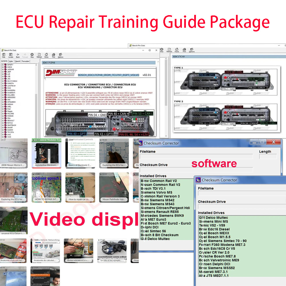 Electronics Repair Guide - แพ็คเกจคู่มือการฝึกอบรมซ่อม ECU ส่วนประกอบอิเล็กทรอนิกส์พื้นฐาน ECU การทดสอบ EPROM