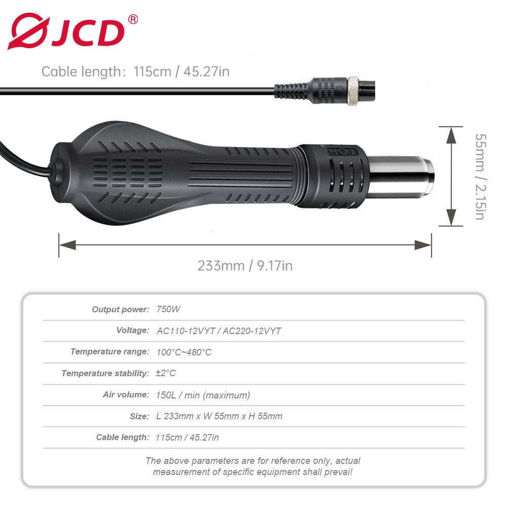 ด้ามจับปืนลมร้อน JCD 8 รู เหมา - Hot Air Station 858 บทวิจารณ์และราคา