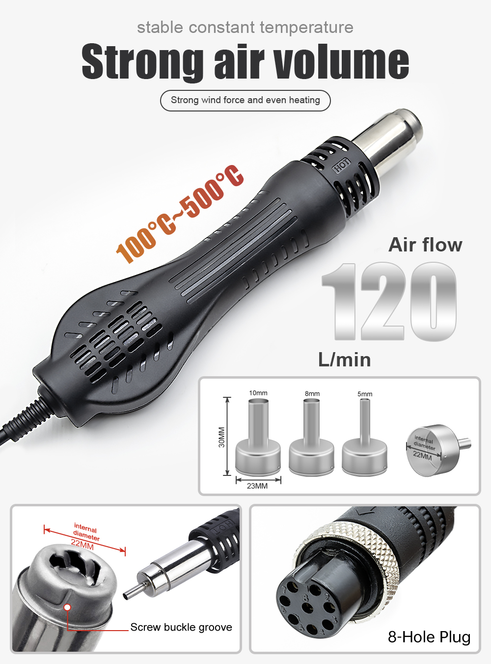ปืนลมร้อน JCD รุ่น 858D 700W ส - Hot Air Station 858 บทวิจารณ์และราคา